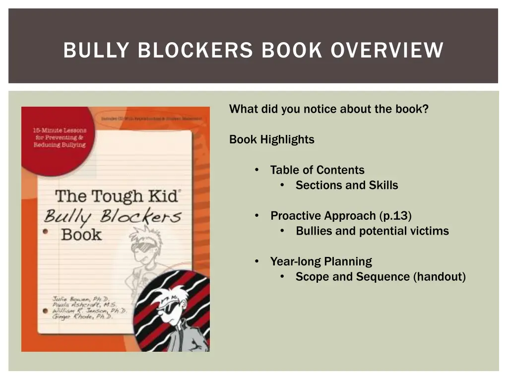 bully blockers book overview 1