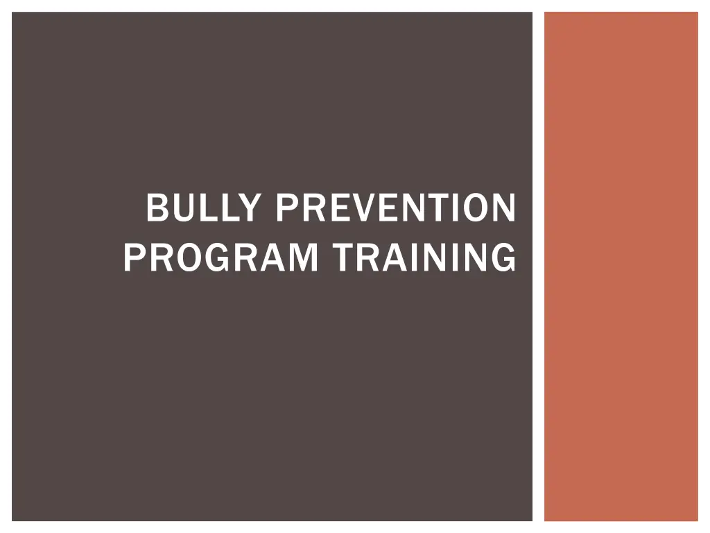 bully prevention program training