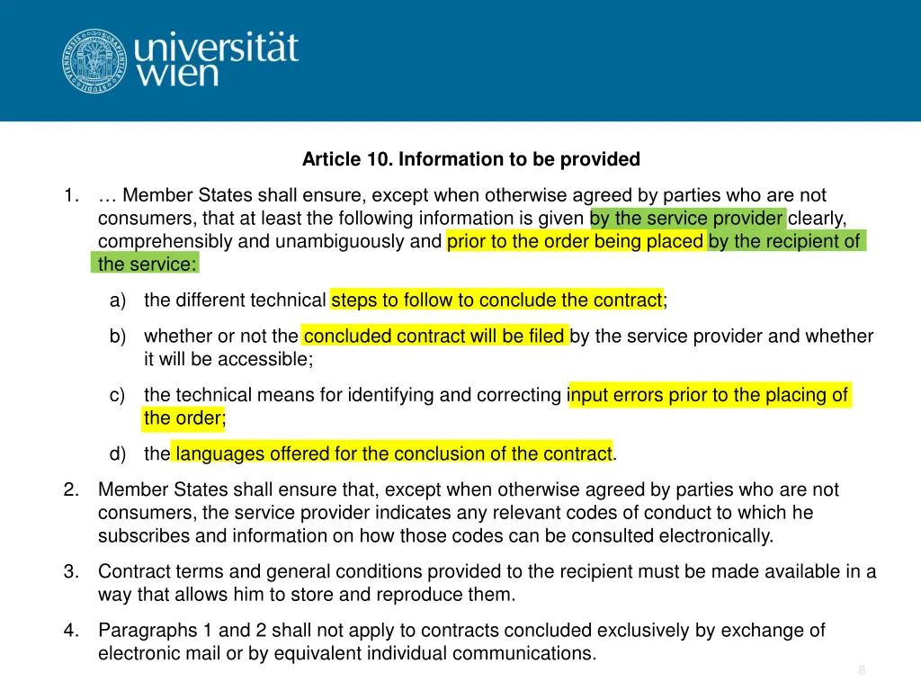 article 10 information to be provided