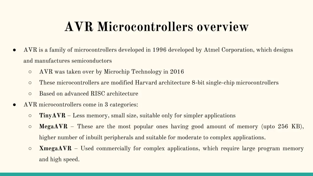 avr microcontrollers overview