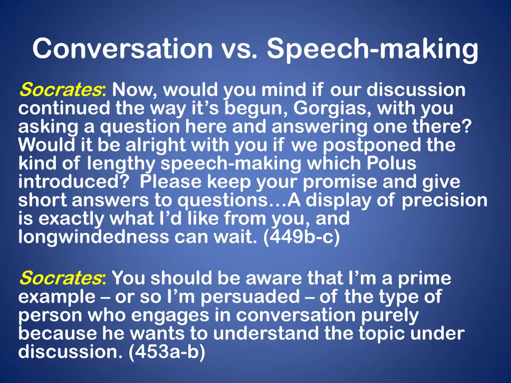 conversation vs speech making