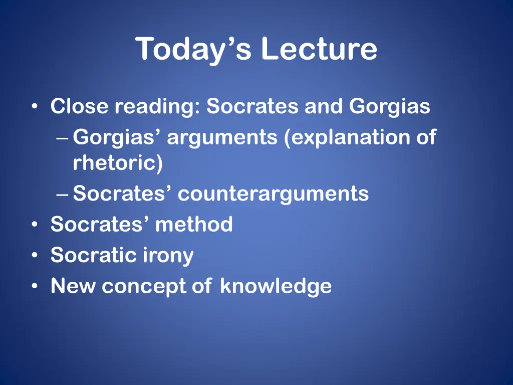 today s lecture
