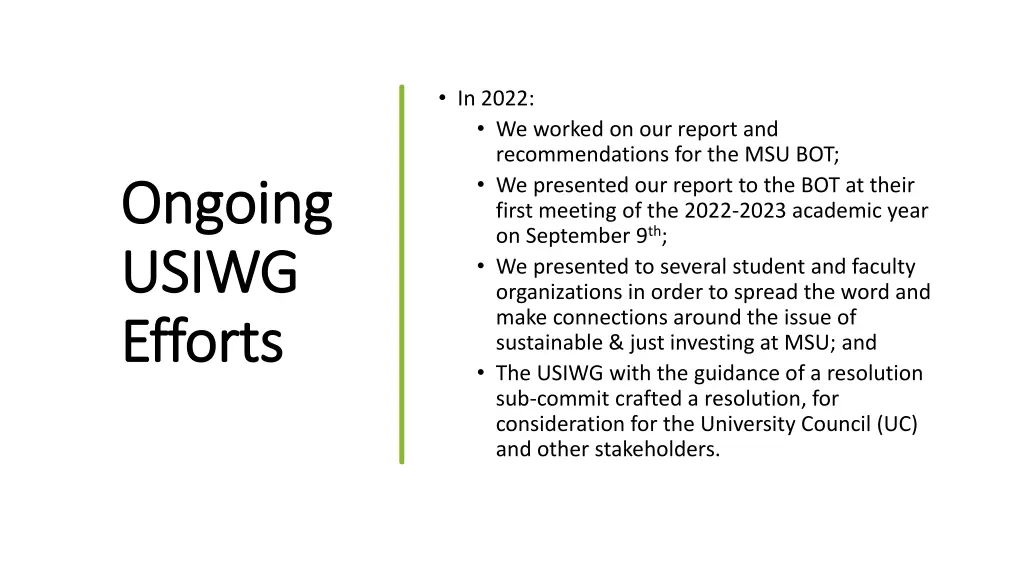 in 2022 we worked on our report