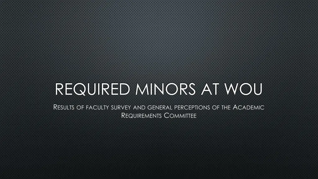 required minors at wou