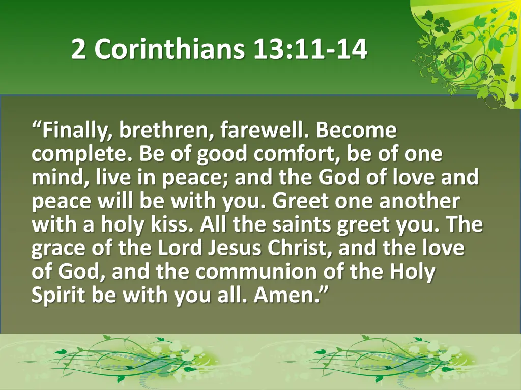 2 corinthians 13 11 14
