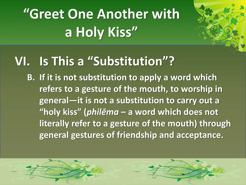 greet one another with a holy kiss 11