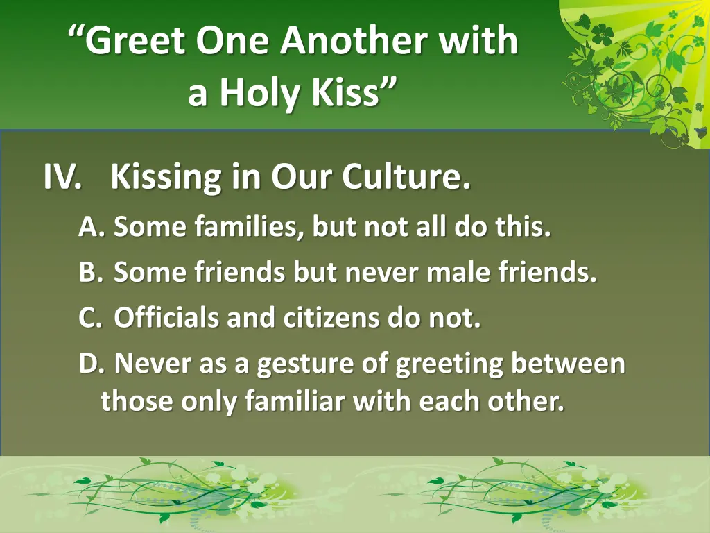 greet one another with a holy kiss 3