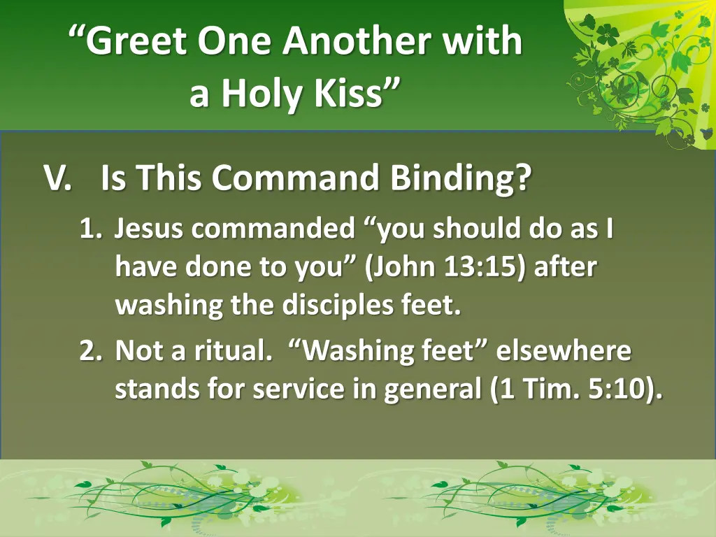 greet one another with a holy kiss 7