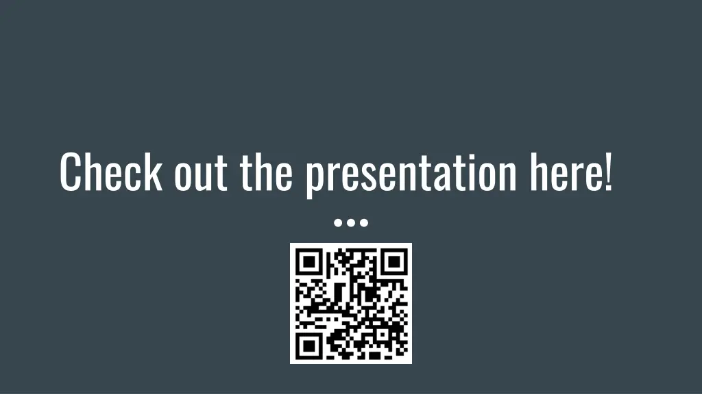 check out the presentation here