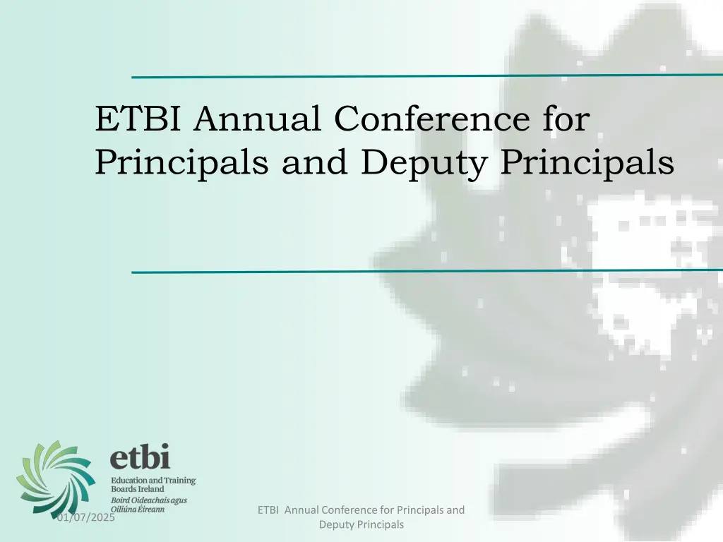 etbi annual conference for principals and deputy 1