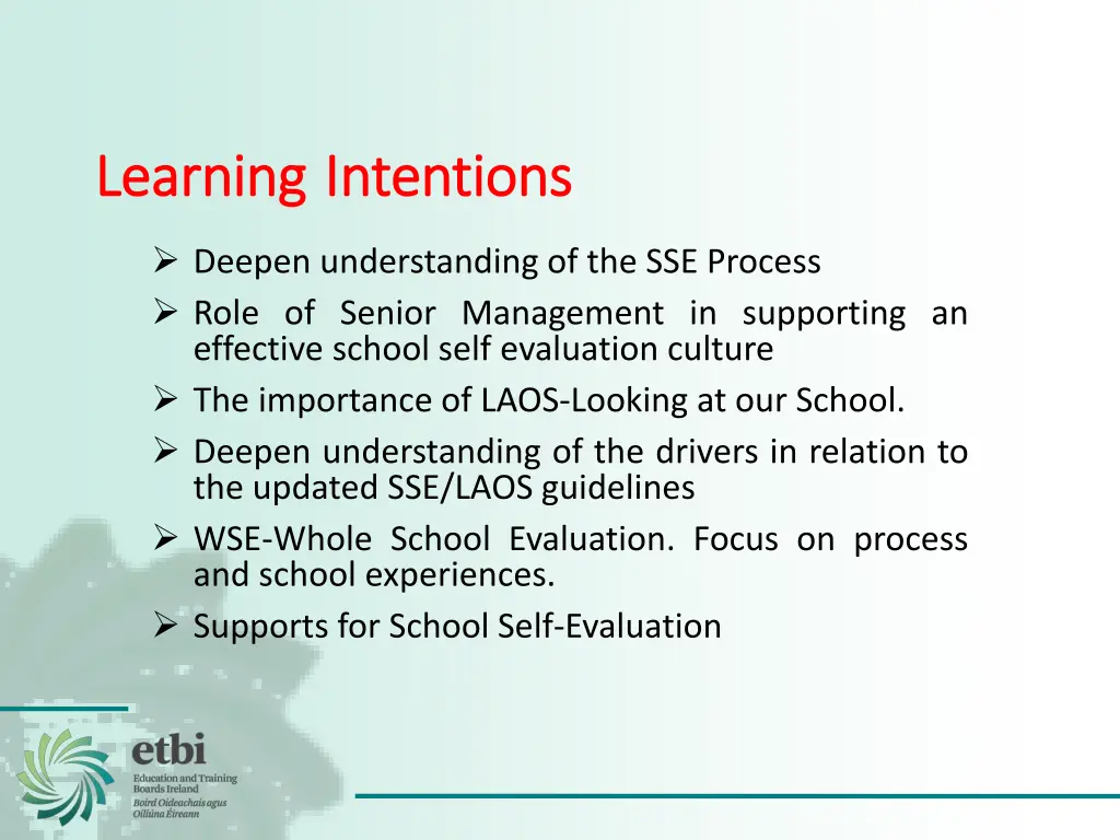 learning learning intentions intentions