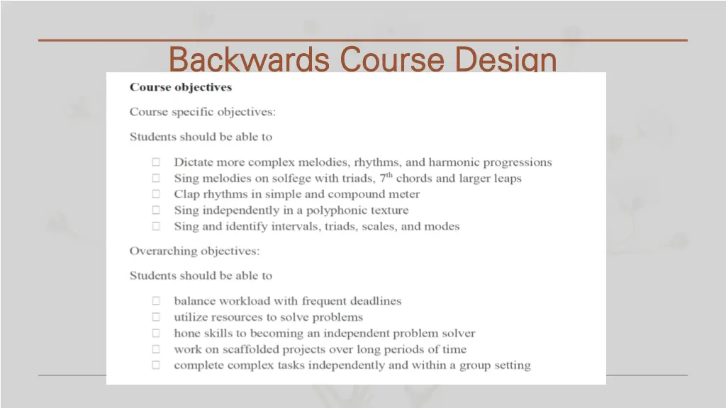 backwards course design backwards course design