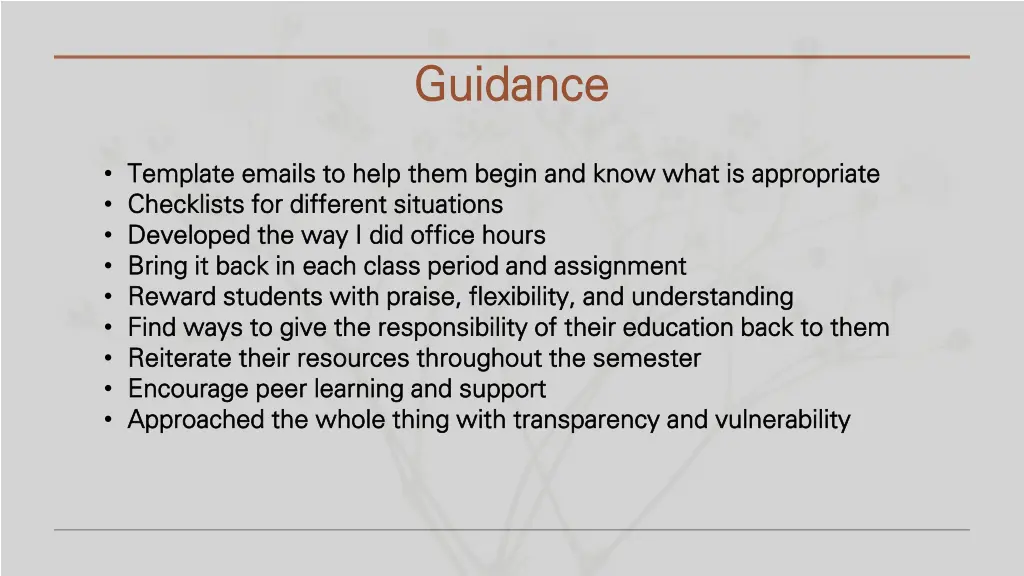 guidance guidance