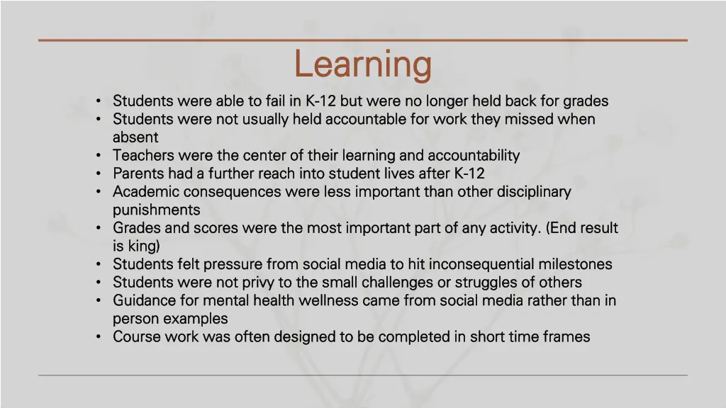 learning learning 12 but were no longer held back