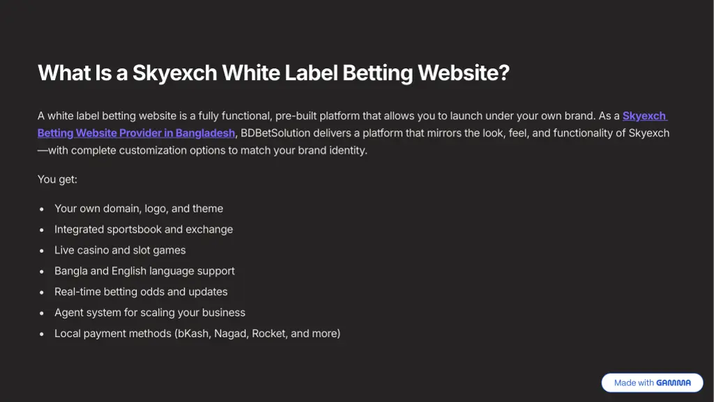 what is a skyexch white label betting website