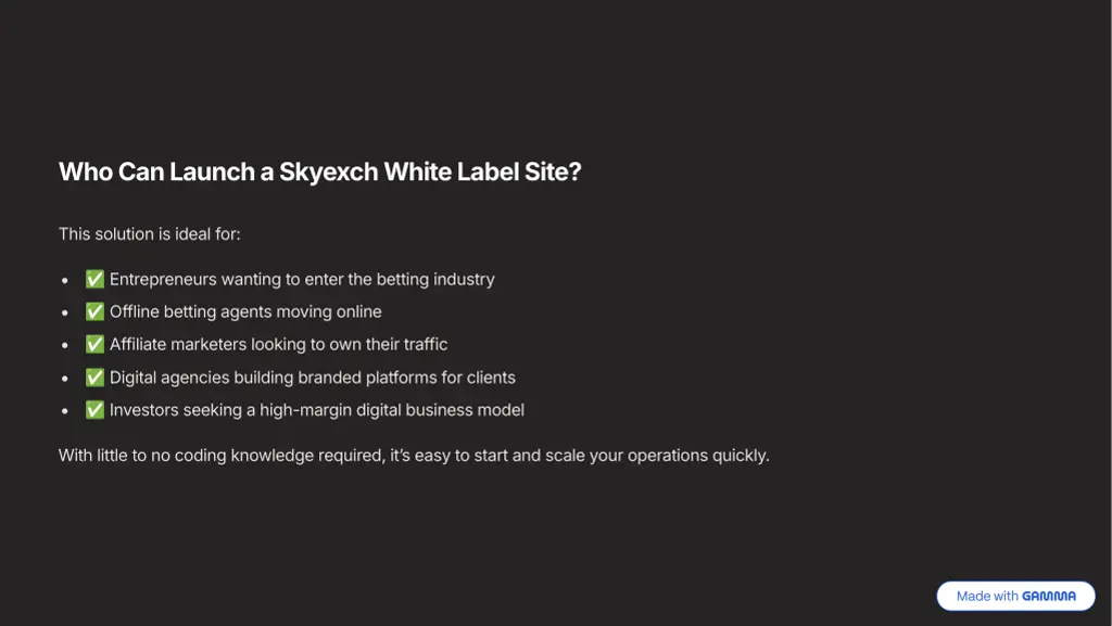 who can launch a skyexch white label site