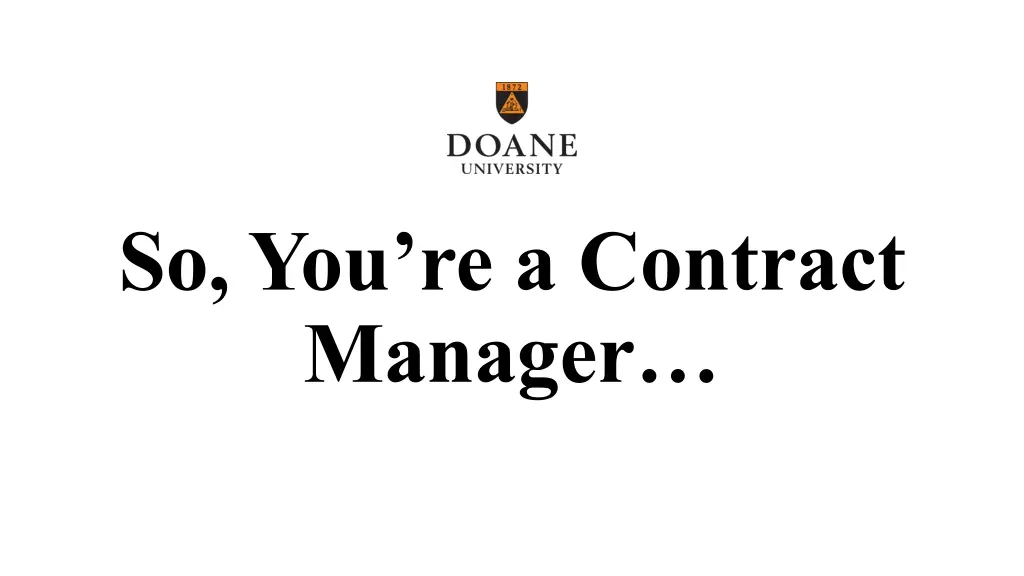 so you re a contract manager