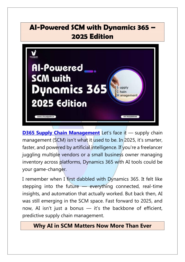 ai powered scm with dynamics 365 2025 edition