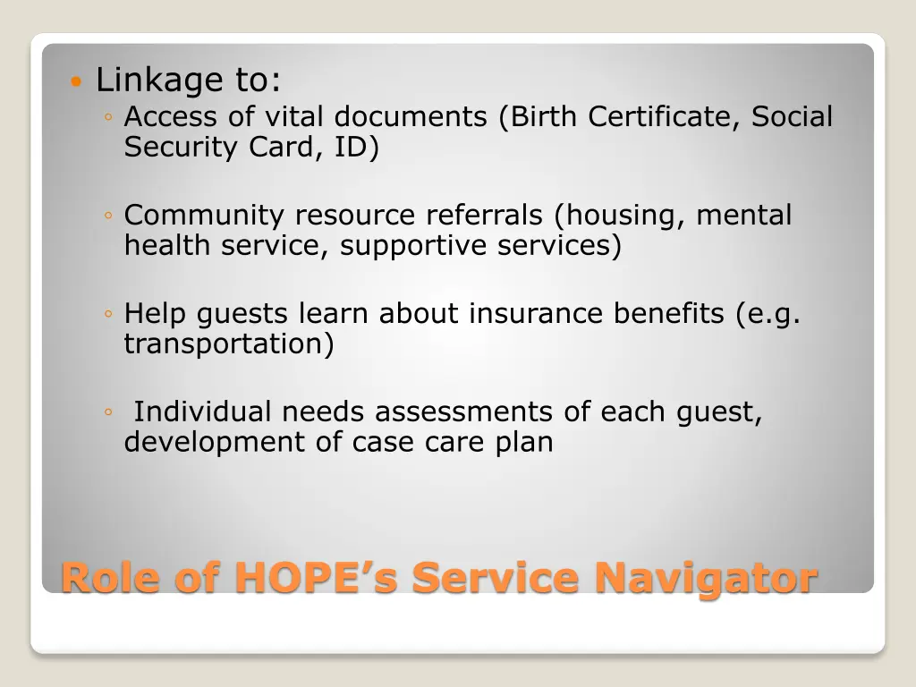 linkage to access of vital documents birth