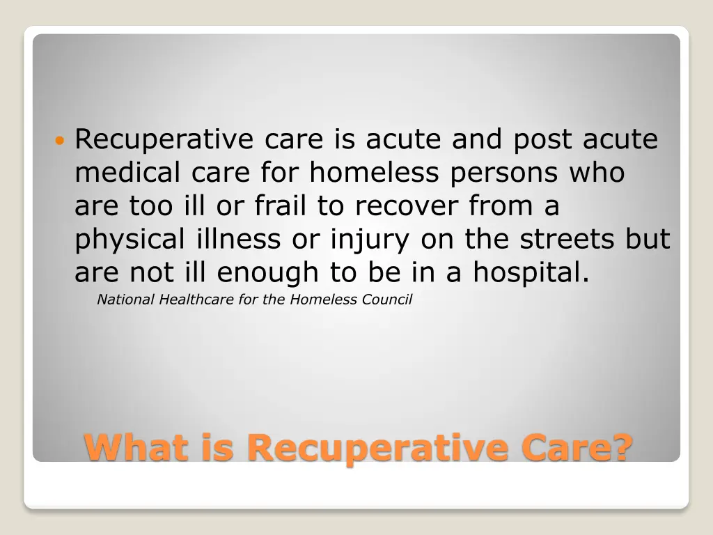 recuperative care is acute and post acute medical