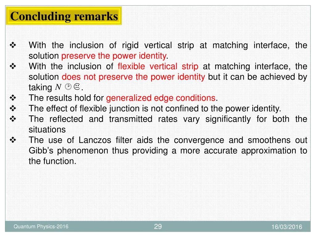 concluding remarks