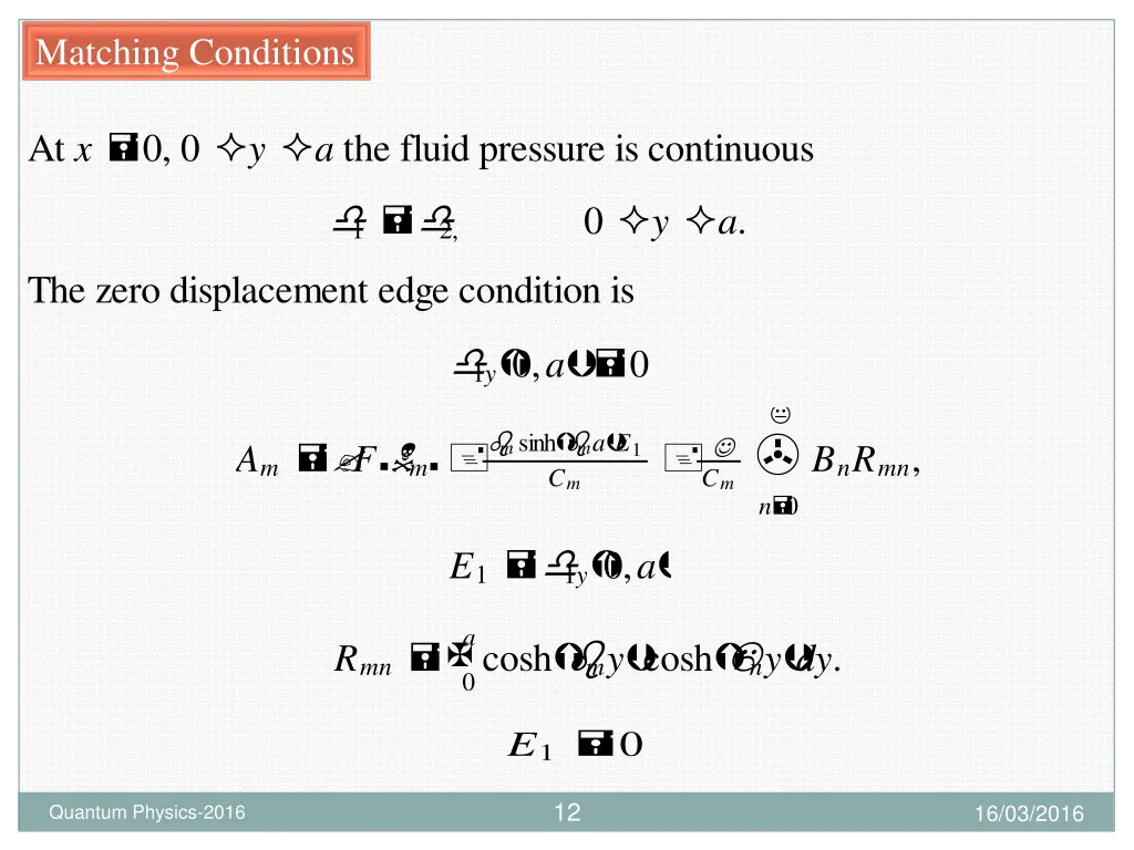 matching conditions