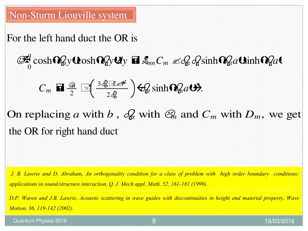 non sturm liouville system