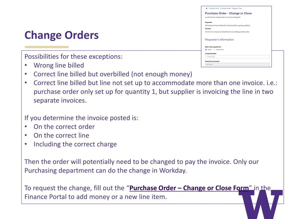 change orders