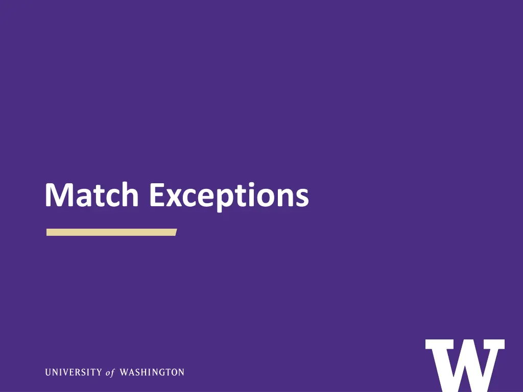 match exceptions