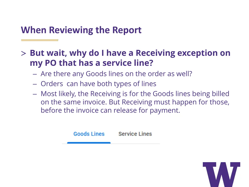 when reviewing the report