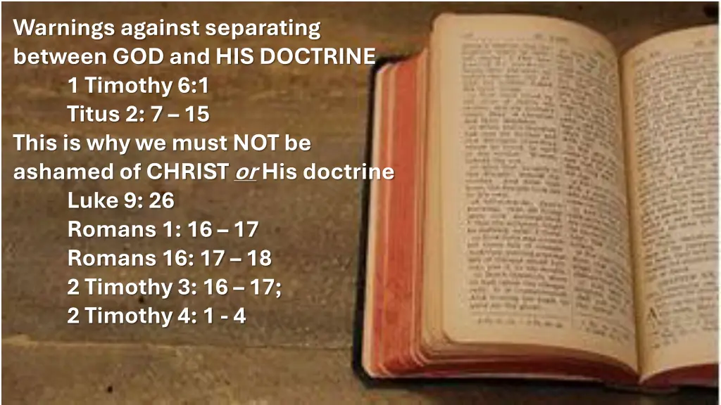 warnings against separating between