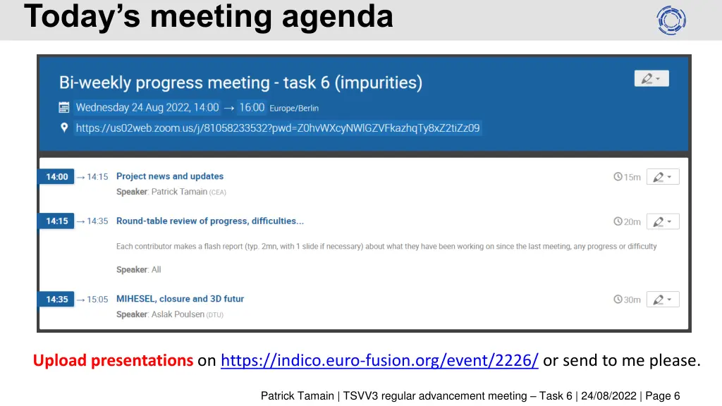 today s meeting agenda 1