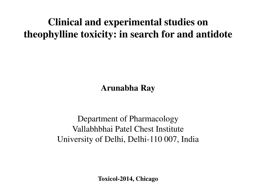 clinical and experimental studies on theophylline