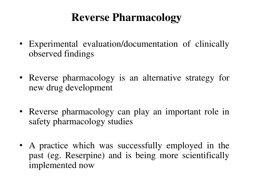 reverse pharmacology