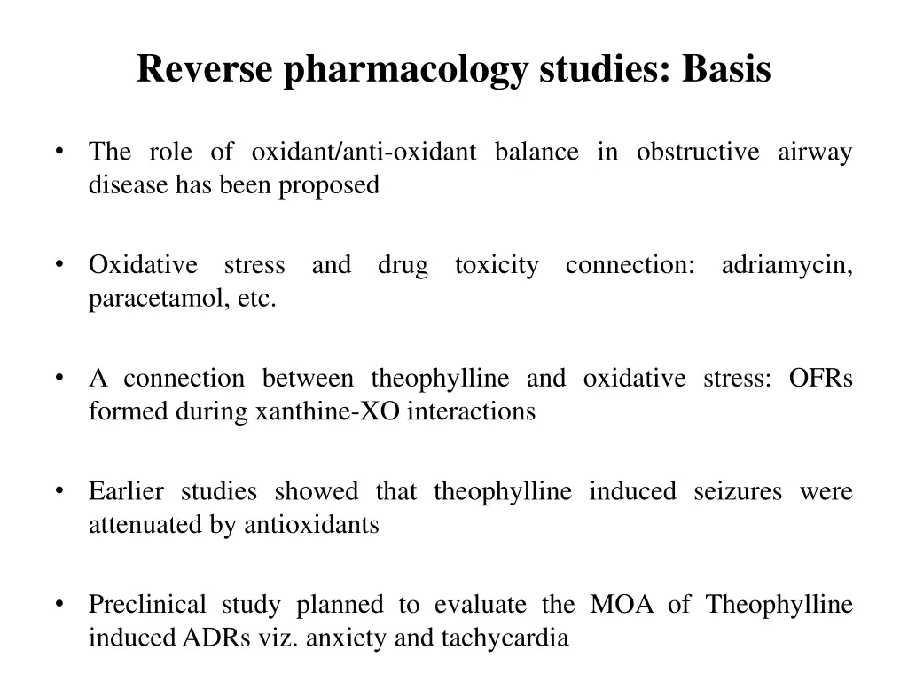 reverse pharmacology studies basis