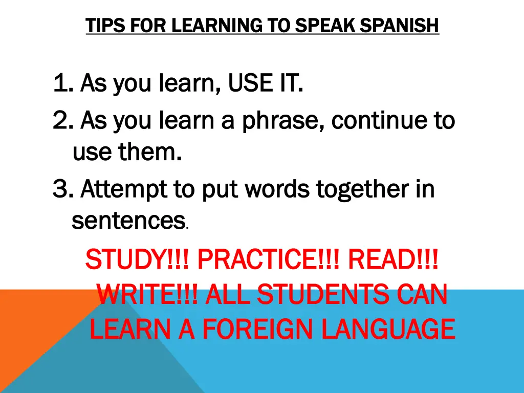 tips for learning to speak spanish tips