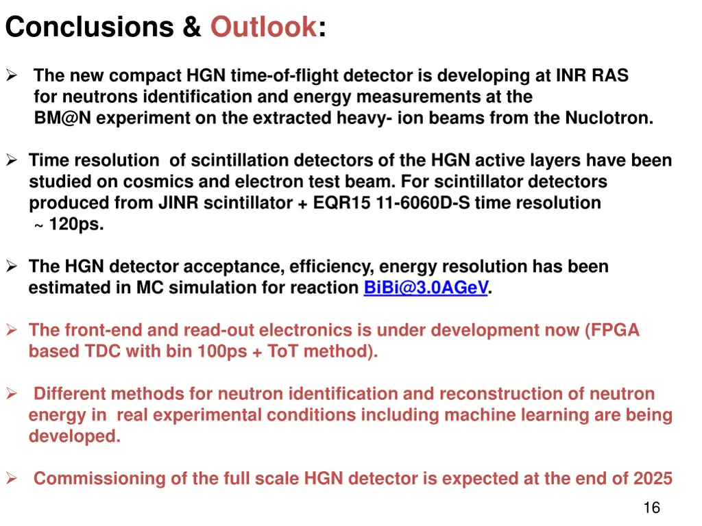 conclusions outlook