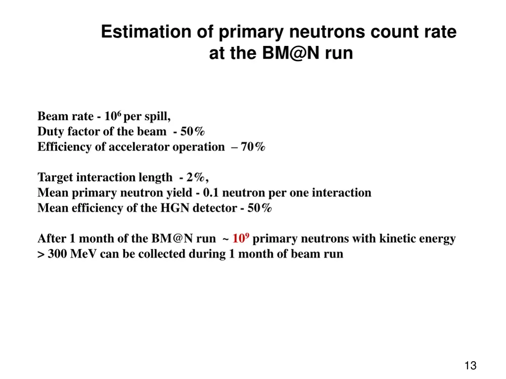 estimation of primary neutrons count rate