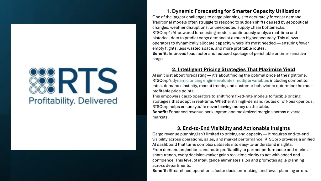 1 dynamic forecasting for smarter capacity