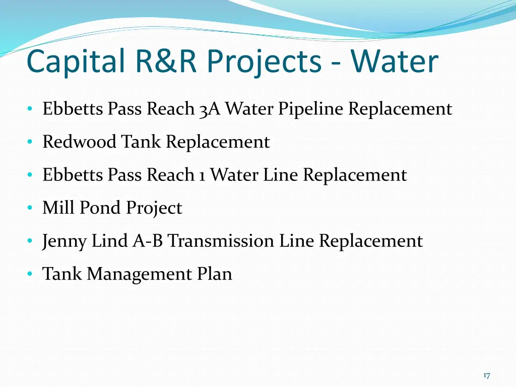 capital r r projects water