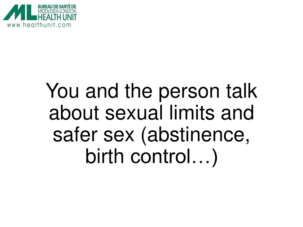 you and the person talk about sexual limits