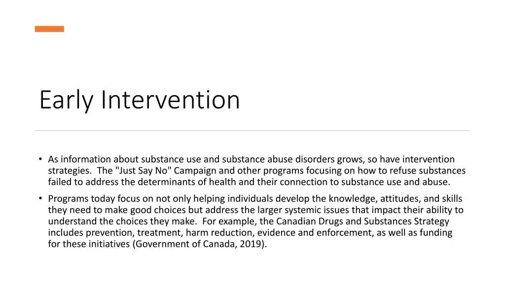 early intervention