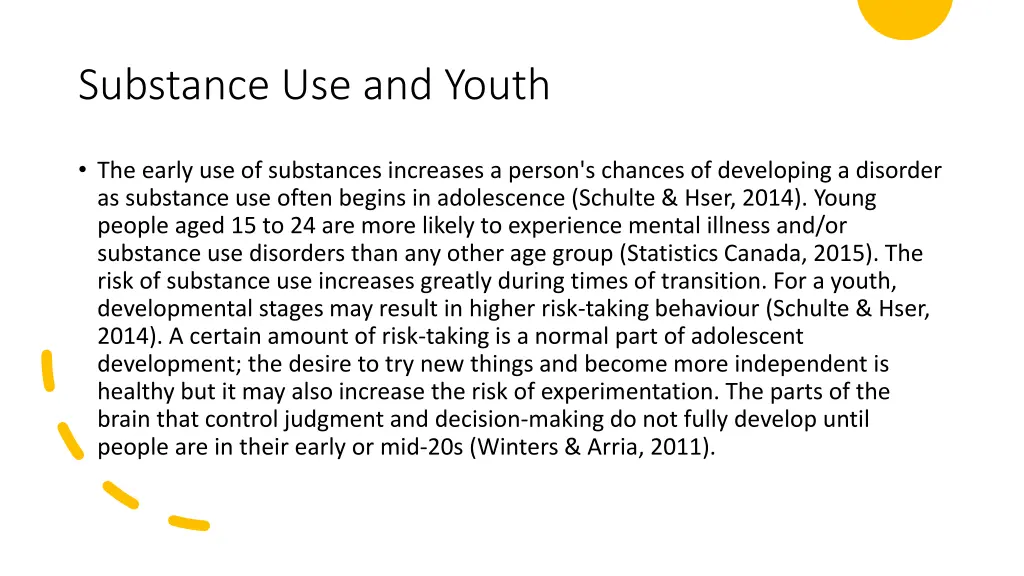 substance use and youth