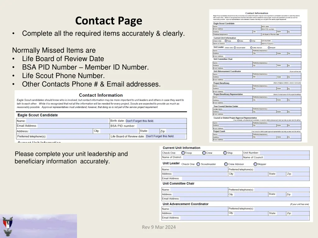 contact page