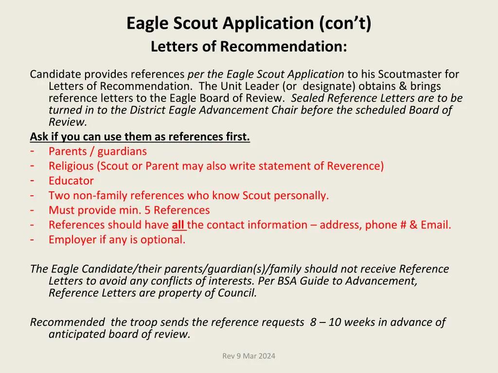 eagle scout application con t letters