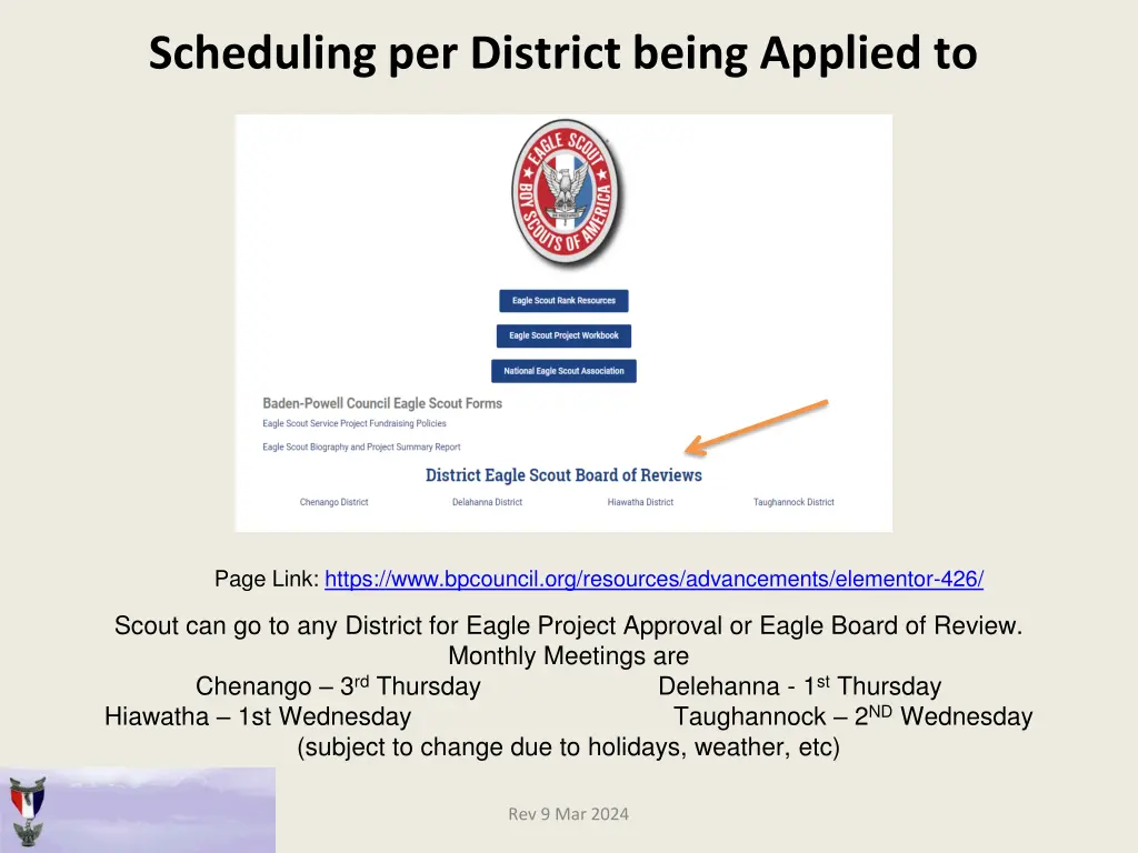 scheduling per district being applied to