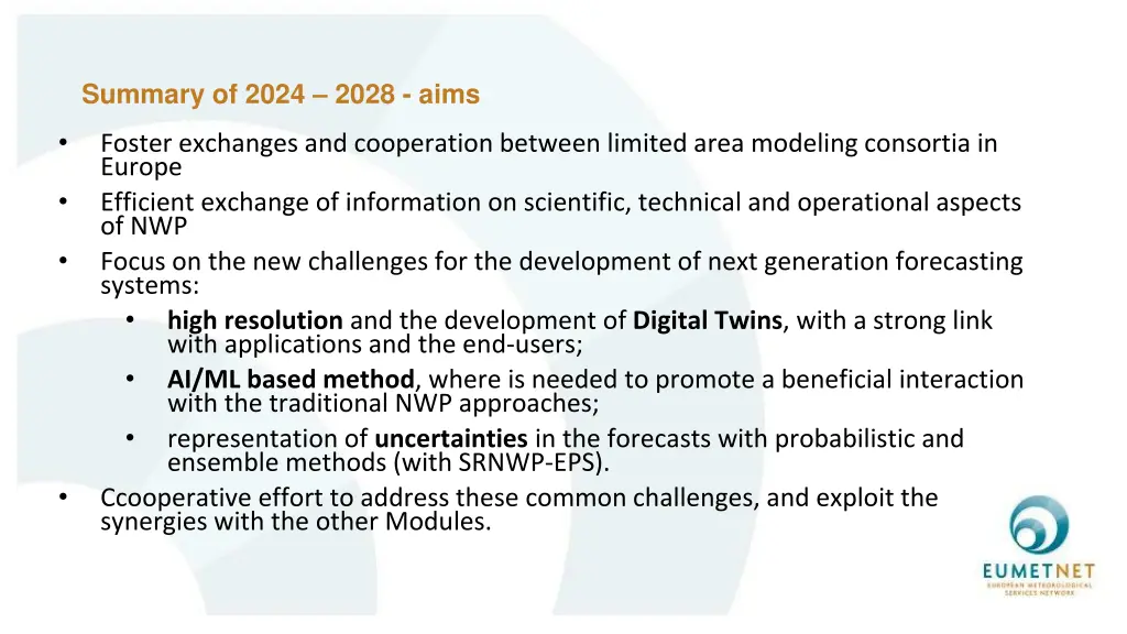 summary of 2024 2028 aims