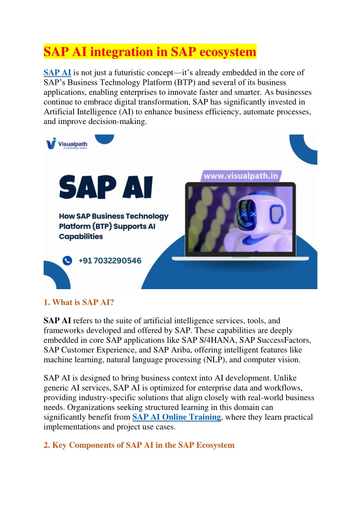 sap ai integration in sap ecosystem