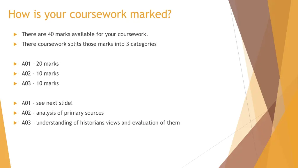 how is your coursework marked