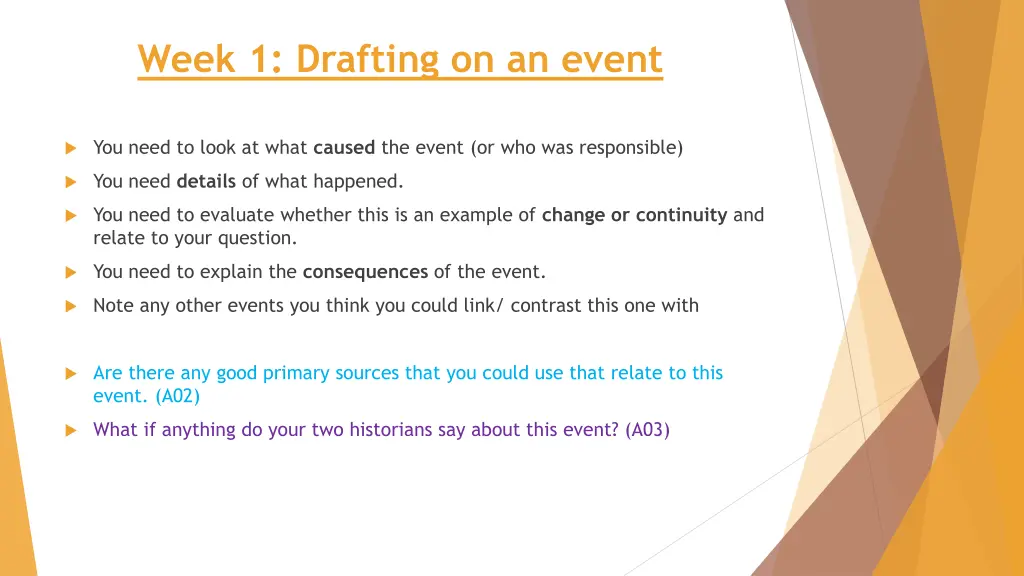 week 1 drafting on an event 1